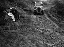 Kitty Brunell road testing a Standard Little Twelve saloon, c1932. Artist: Bill Brunell