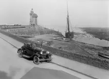Kitty Brunell's 1930 Ford Model A 2-seater, Lynmouth harbour, Devon, 1931. Artist: Bill Brunell