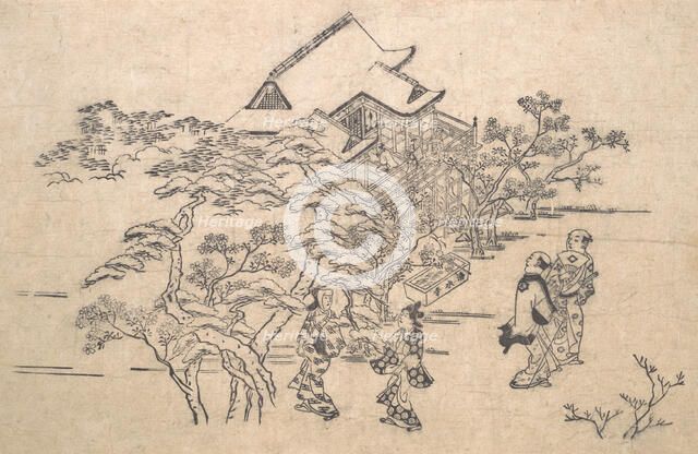 Kiyomidzu Temple in Kyoto. Creator: Hishikawa Moronobu.