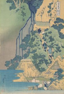 Kiyotaki Kannon Waterfall at Sakanoshita on the Tokaido (Tokaido Sakanoshita Kiyotaki ..., ca. 1832. Creator: Hokusai