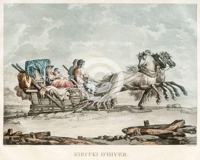 Kibitka, 1810s. Artist: Damam-Demartrait, Michel François (1763-1827)