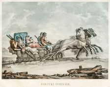 Kibitka, 1810s. Artist: Damam-Demartrait, Michel François (1763-1827)