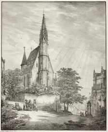 Kiderich Church in Rheingau, 1823. Creator: Domenico Quaglio II