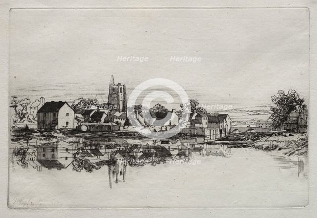 Kidwelly Town, 1859. Creator: Francis Seymour Haden (British, 1818-1910).