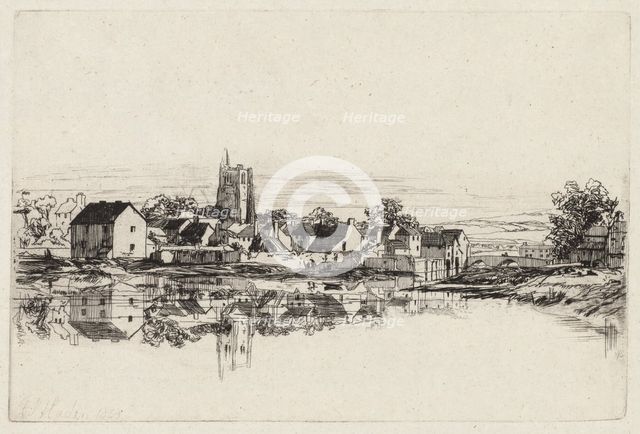 Kidwelly Town, 1859. Creator: Francis Seymour Haden (British, 1818-1910).