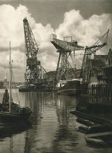 Kiel - Giant floating crane of the Germania Shipbuilding Yards 1931. Artist: Kurt Hielscher