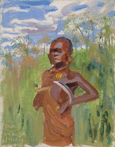 Kikuyu in Papyrus Reeds, 1909. Creator: Akseli Gallen-Kallela