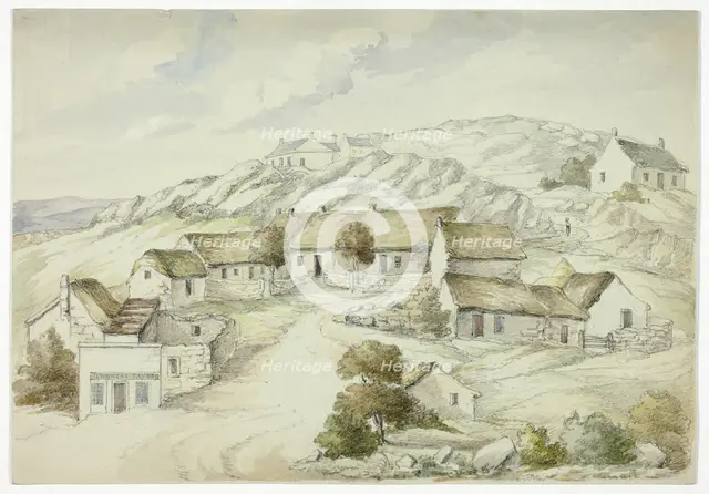 Kilkenny Village from the Rocks, November 1843. Creator: Elizabeth Murray.