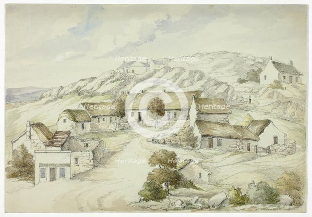 Kilkenny Village from the Rocks, November 1843. Creator: Elizabeth Murray.