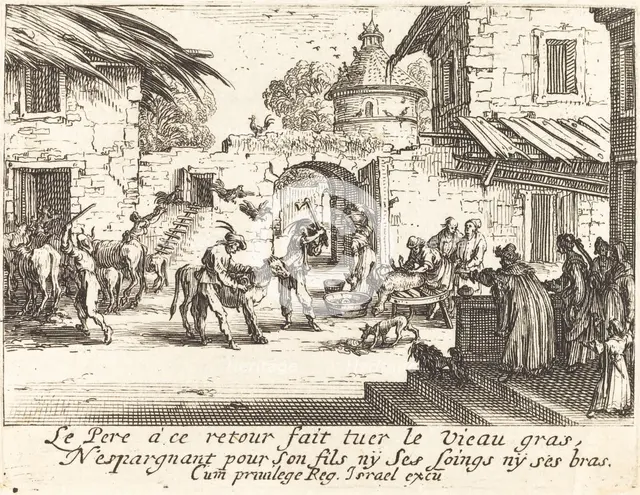 Killing the Fatted Calf, 1635. Creator: Jacques Callot.