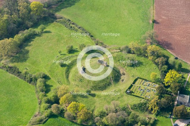 Kilpeck Castle, motte and bailey earthwork and the remains of a keep, Herefordshire, 2016. Creator: Damian Grady.