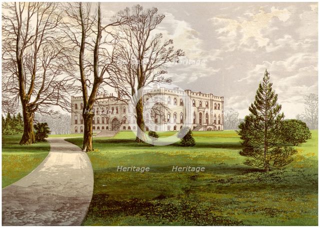 Kimbolton Castle, Huntingdonshire, home of the Duke of Manchester, c1880. Artist: Unknown