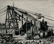 Kimbereley Diamond Mine: apparatus for raising the diamantiferous earth, 1896