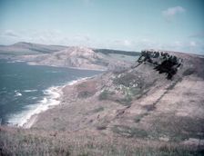 Kimmeridge Ledges and coastline seen from St Alban's Head, Dorset, c1955. Creator: Arthur Charles Kirby Ware