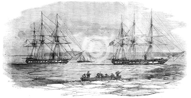 Kinburn - the "Curacoa" and "Tribune" Steam-frigates, and "Beagle" Gun-boat, in the Ice, 1856.  Creator: Unknown.
