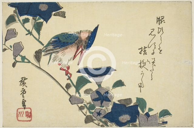 Kingfisher and bellflowers, n.d. Creator: Ando Hiroshige.