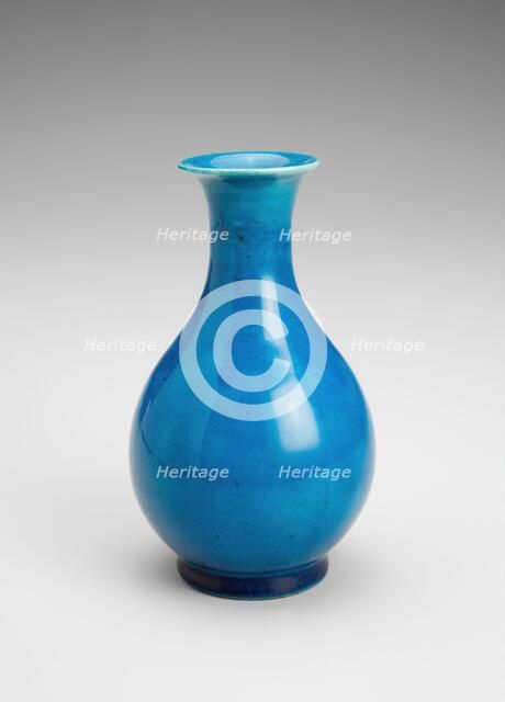 Kingfisher-blue vase, 1700s. Creator: Unknown.