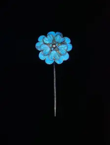 Kingfisher feather decorated hairpin, Qing dynasty, China, 19th century. Creator: Unknown