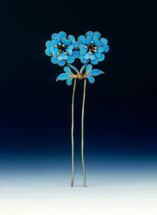 Kingfisher feather hairpin, Qing dynasty, China, 19th century. Creator: Unknown