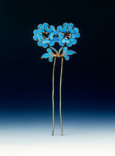 Kingfisher feather hairpin, Qing dynasty, China, 19th century. Creator: Unknown