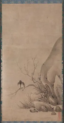 Kingfisher Perched above a Stream, late 1400s. Creator: Kenk? Sh?kei (Japanese, active 1478-1506)