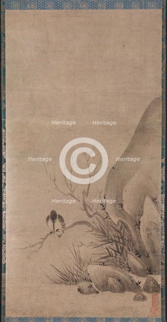 Kingfisher Perched above a Stream, late 1400s. Creator: Kenk? Sh?kei (Japanese, active 1478-1506).