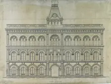 Kings County Courthouse Competition, Chicago, Illinois, Elevation, c. 1869. Creator: Peter Bonnett Wight
