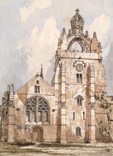 King's College, Aberdeen - View of Lantern Tower and Chapel, 1848-1852. Creator: Robert William Billings