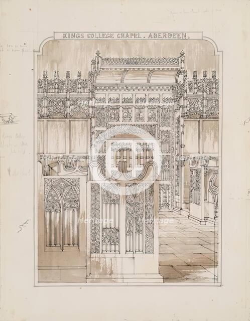 King's College Chapel and Stallwork, 1848. Creator: Robert William Billings.
