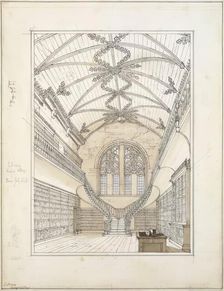 King's College Library, 1848. Creator: Robert William Billings