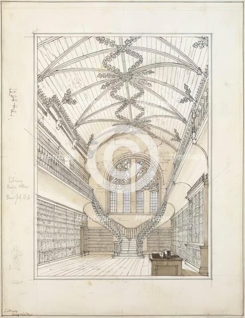 King's College Library, 1848. Creator: Robert William Billings.