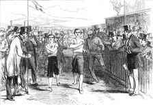 King's College School Athletic Sports: finish of the two-mile walking-match, 1870. Creator: Unknown
