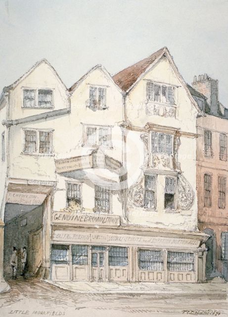 King's Arms Inn, Moorfields, with decorative moulding on the front, City of London, 1851. Artist: Thomas Colman Dibdin