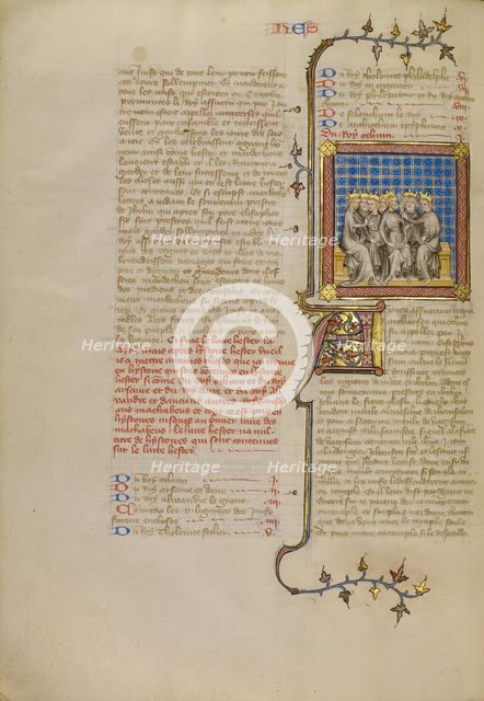 Kings from the Books of Esther and Maccabees, about 1360-1370. Creator: Master of Jean de Mandeville.