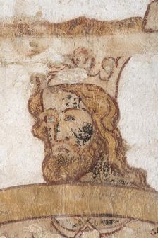 King's head, Longthorpe Tower, Thorpe Road, Peterborough, Cambridgeshire, c2013. Artist: Steve Cole