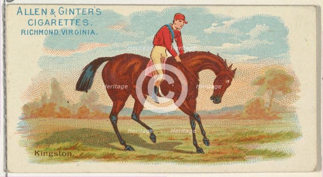 Kingston, from The World's Racers series (N32) for Allen & Ginter Cigarettes, 1888. Creator: Allen & Ginter.