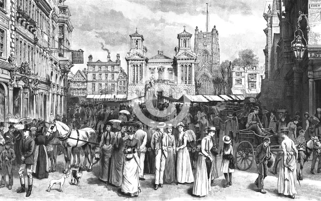 ''Kingston-On-Thames -The Market Place', 1890. Creator: Unknown.