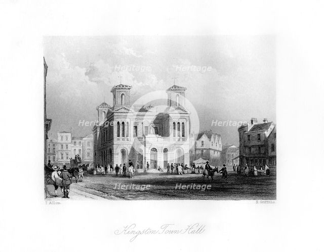 Kingston Town Hall, Surrey, 19th century.Artist: H Griffiths
