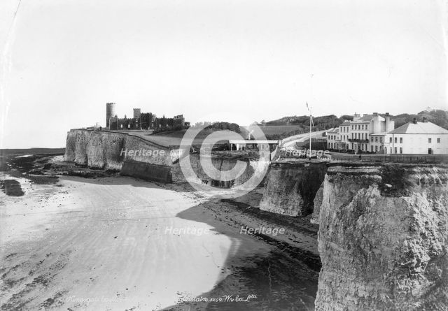 Kingsgate Castle and the beach, Broadstairs, Kent, 1890-1910. Artist: Unknown