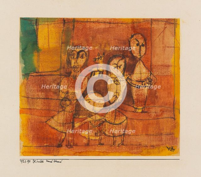 Kinder und Hund (Children and dog), 1920. Creator: Klee, Paul (1879-1940).