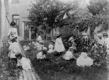 Kindergarten in a vegetable garden, Washington, D.C., (1899?). Creator: Frances Benjamin Johnston