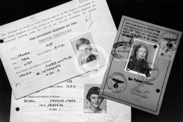 Kindertransport documents, c1939. Creator: Unknown.