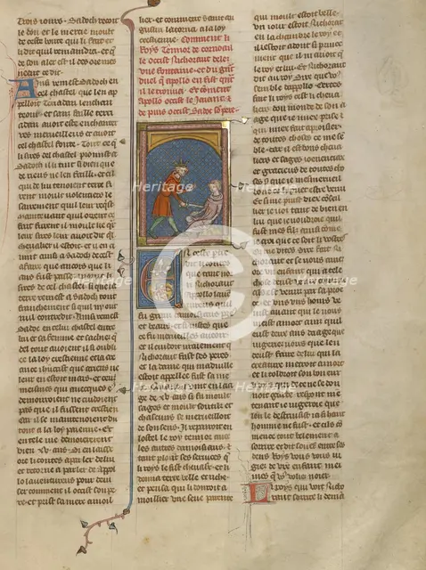 King Tanor Killing Nicoraut, about 1320-1340. Creator: Unknown.