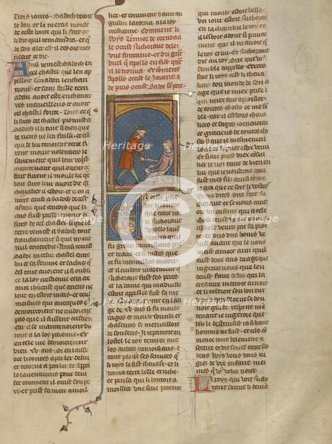 King Tanor Killing Nicoraut, about 1320-1340. Creator: Unknown.