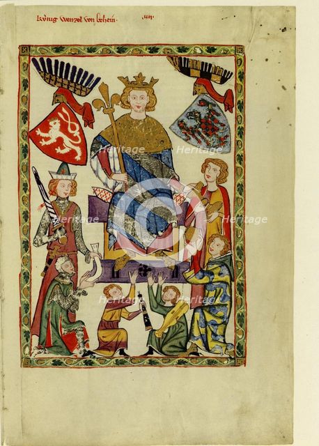 King Wenceslaus II of Bohemia (From the Codex Manesse), Between 1305 and 1340. Artist: Anonymous  