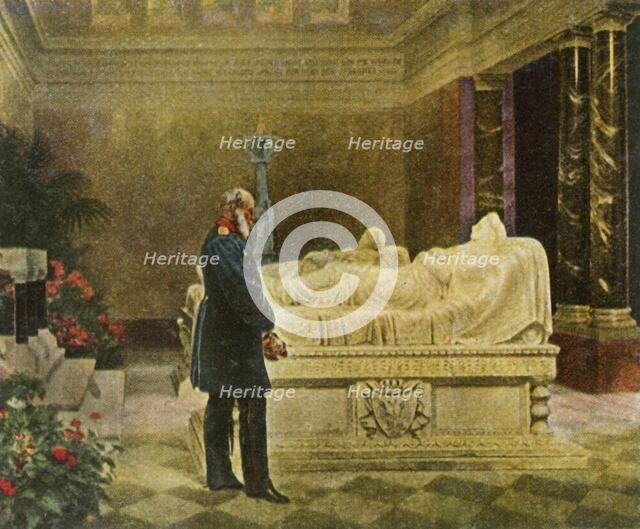 King Wilhelm I at the tomb of his parents, 19 July 1870, (1936). Creator: Unknown.