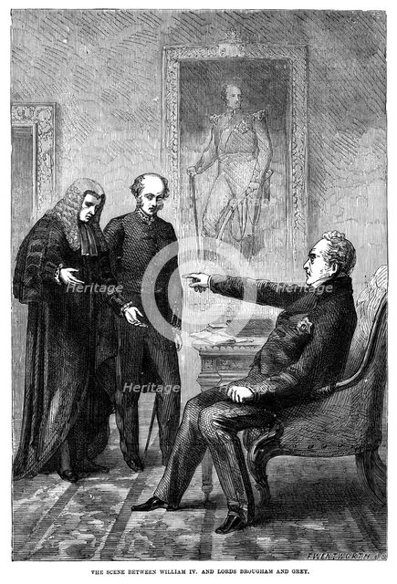 King William IV, Lord Henry Brougham and Lord Charles Grey, 1832.Artist: F Wentworth