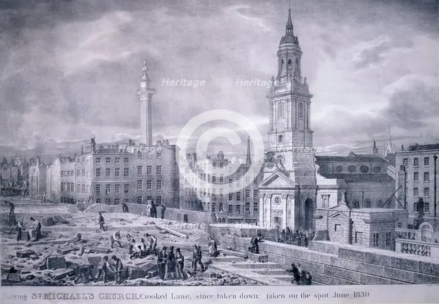 King William Street, 1830. Artist: George Scharf