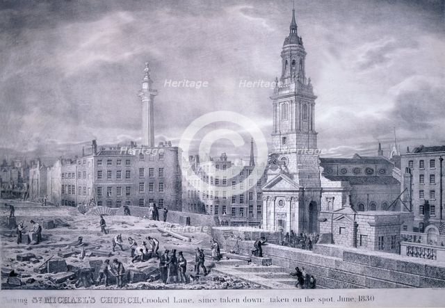King William Street, 1830. Artist: George Scharf