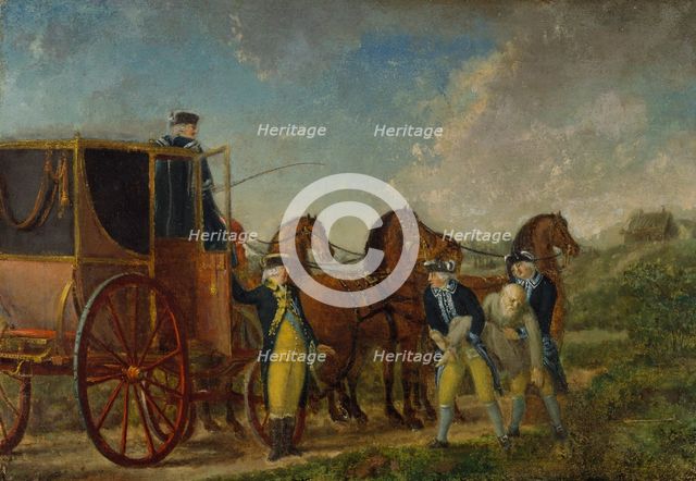 King Adolf Fredrik (1710-1771) at Loka Brunn in 1762, mid-18th-early 19th century. Creator: Per Hillestrom.
